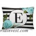 Ebern Designs Blace Stripes Personalized Outdoor Lumbar Pillow DDCG5666